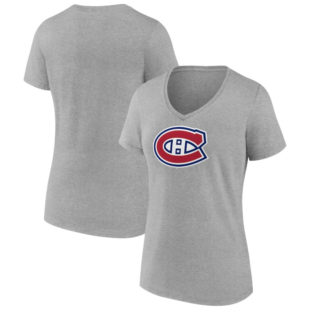 Montreal Canadiens Women's Primary Logo Team V-Neck T-Shirt For Sale