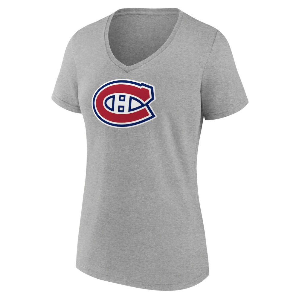 Montreal Canadiens Women's Primary Logo Team V-Neck T-Shirt For Sale