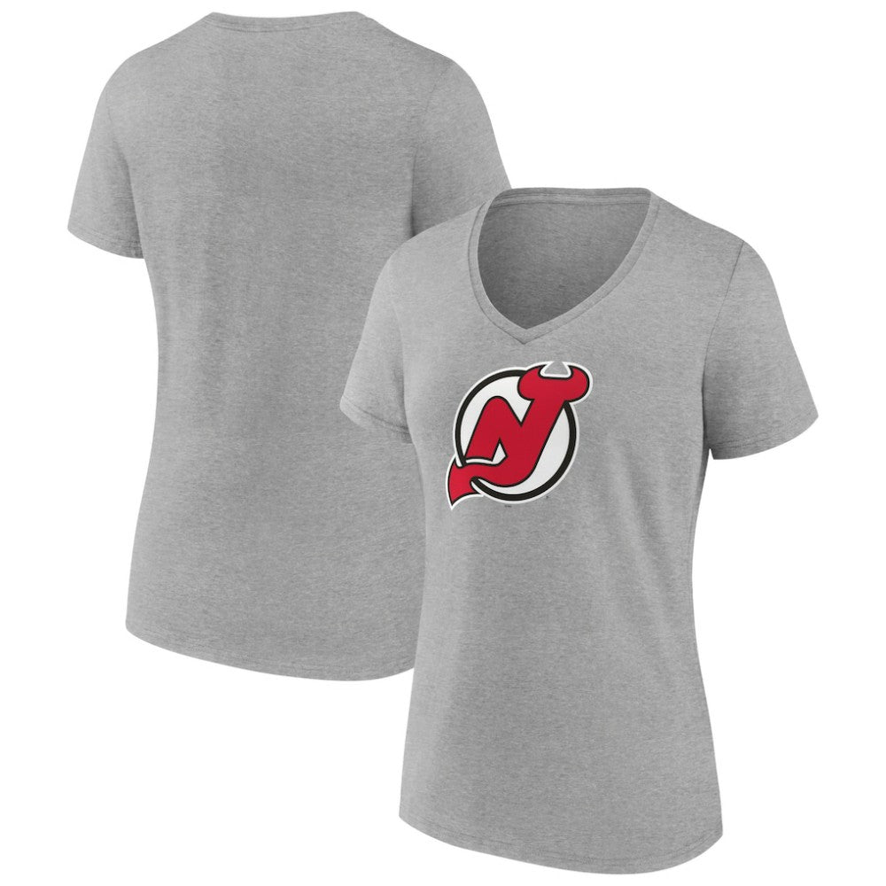 New Jersey Devils Women's Primary Logo Team V-Neck T-Shirt Outlet