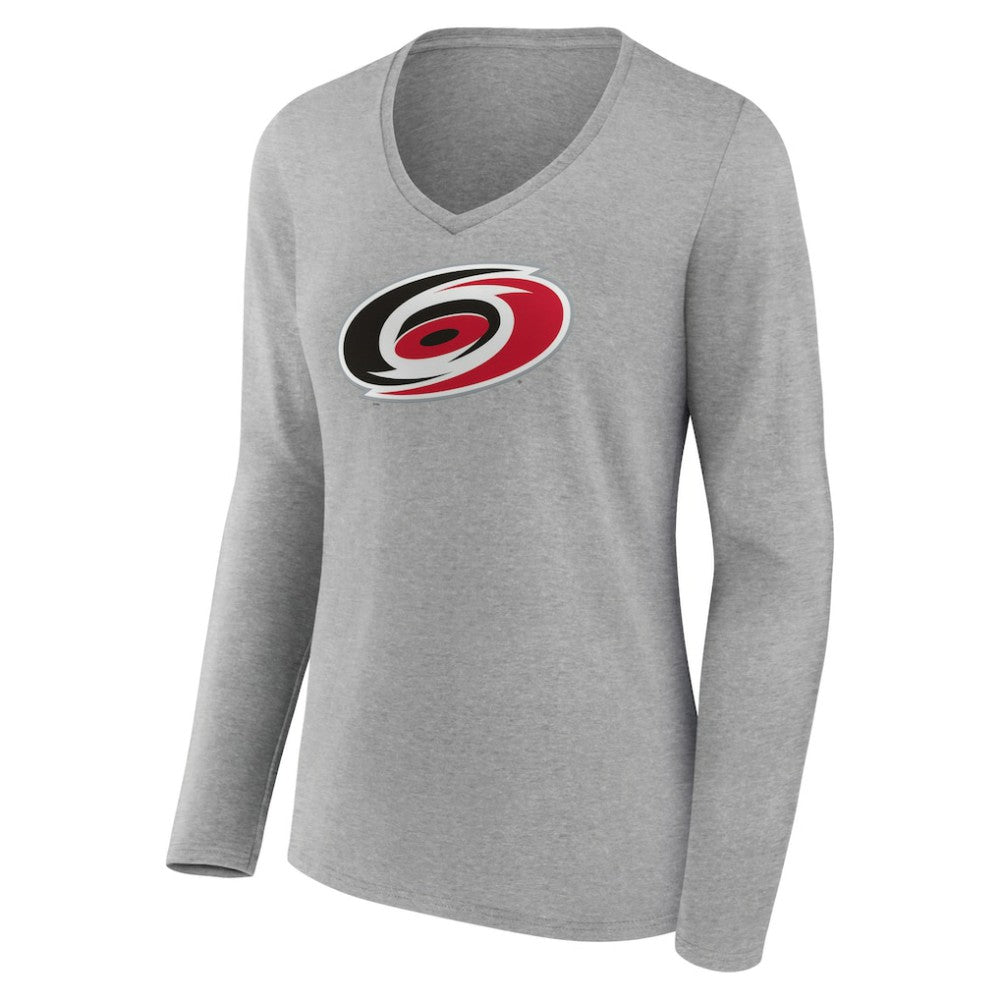 Carolina Hurricanes Women's Primary Logo Team Long Sleeve V-Neck T-Shirt Outlet