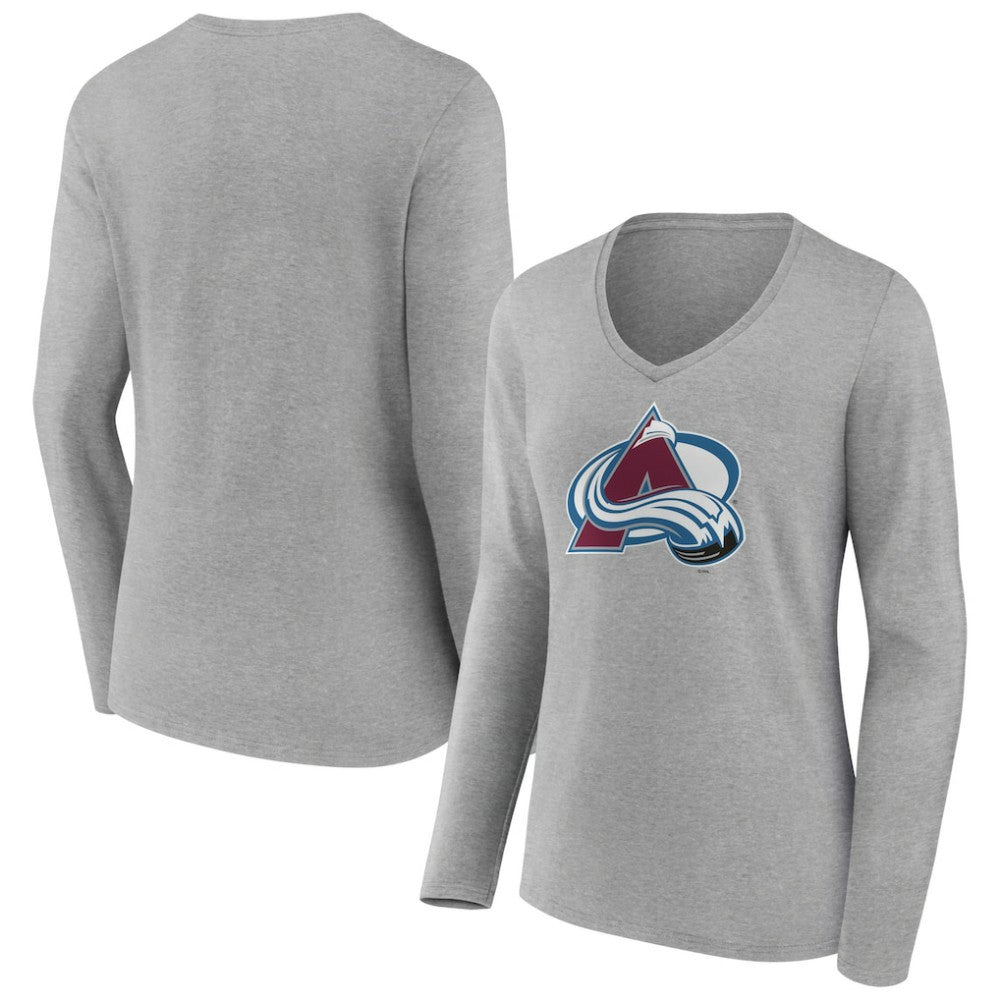 Colorado Avalanche Women's Primary Logo Team Long Sleeve V-Neck T-Shirt Online
