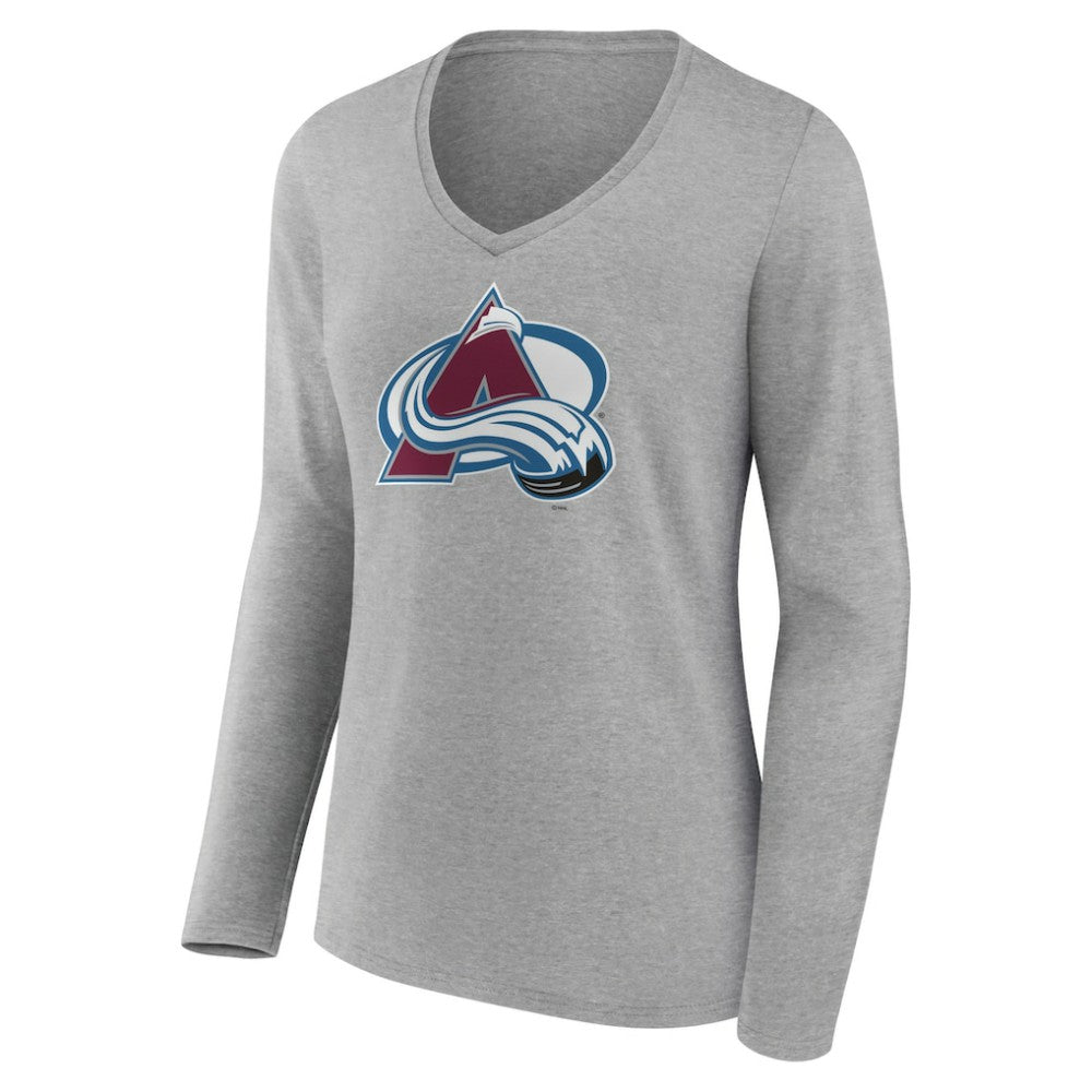 Colorado Avalanche Women's Primary Logo Team Long Sleeve V-Neck T-Shirt Online