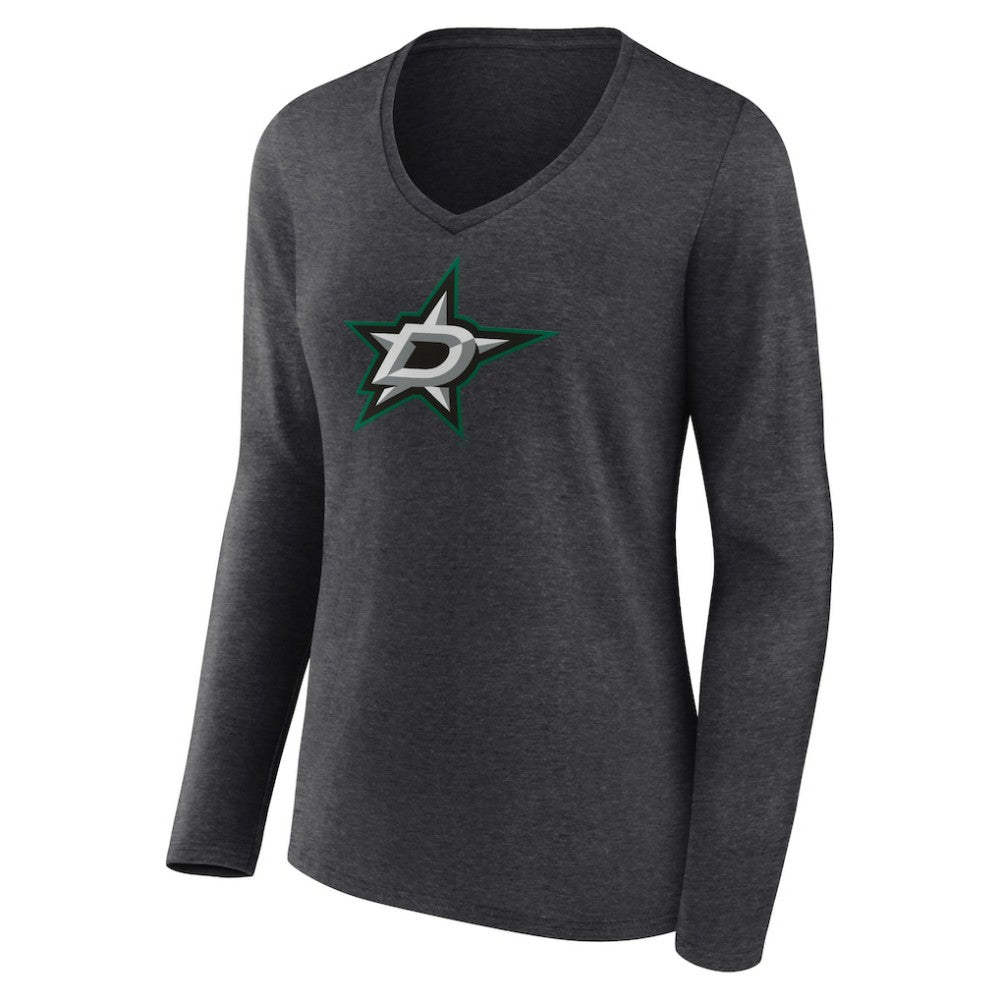 Dallas Stars Women's Primary Team Logo Long Sleeve V-Neck T-Shirt Outlet