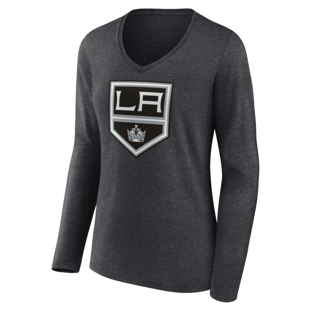 Los Angeles Kings Women's Primary Team Logo Long Sleeve V-Neck T-Shirt Discount