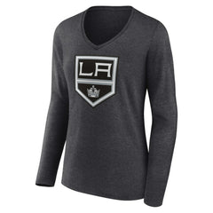 Los Angeles Kings Women's Primary Team Logo Long Sleeve V-Neck T-Shirt Discount