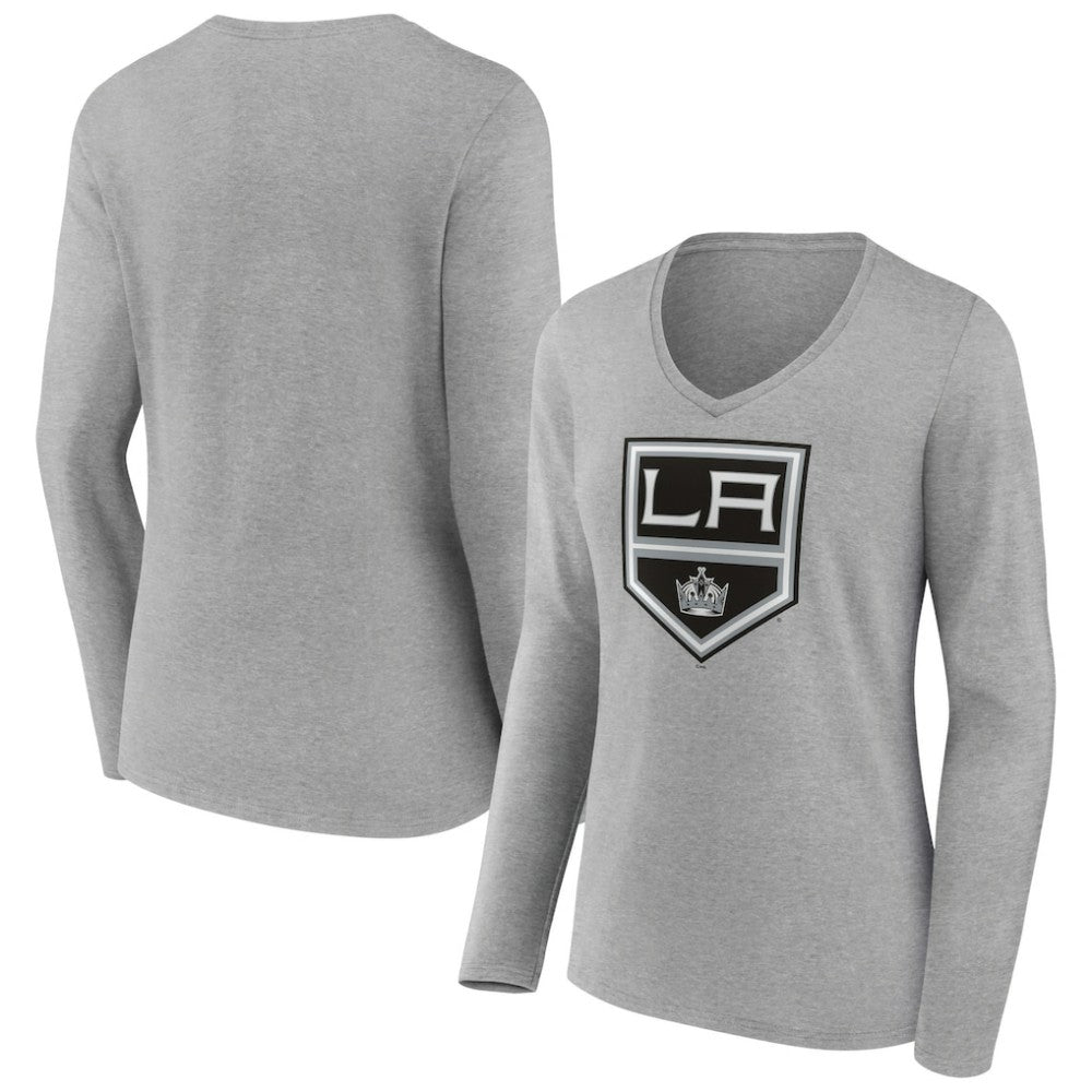Los Angeles Kings Women's Primary Logo Team Long Sleeve V-Neck T-Shirt Sale