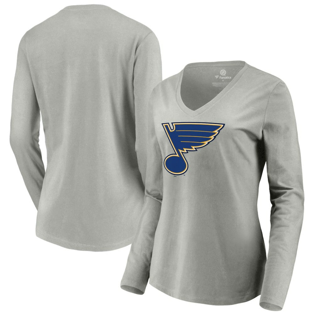 St. Louis Blues Women's Primary Logo Team Long Sleeve V-Neck T-Shirt Outlet