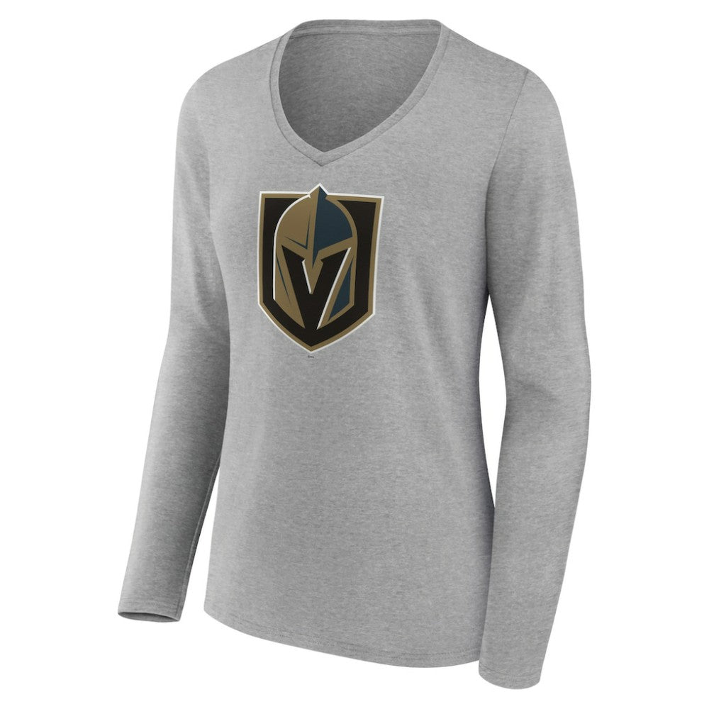 Vegas Golden Knights Women's Primary Logo Team Long Sleeve V-Neck T-Shirt Discount