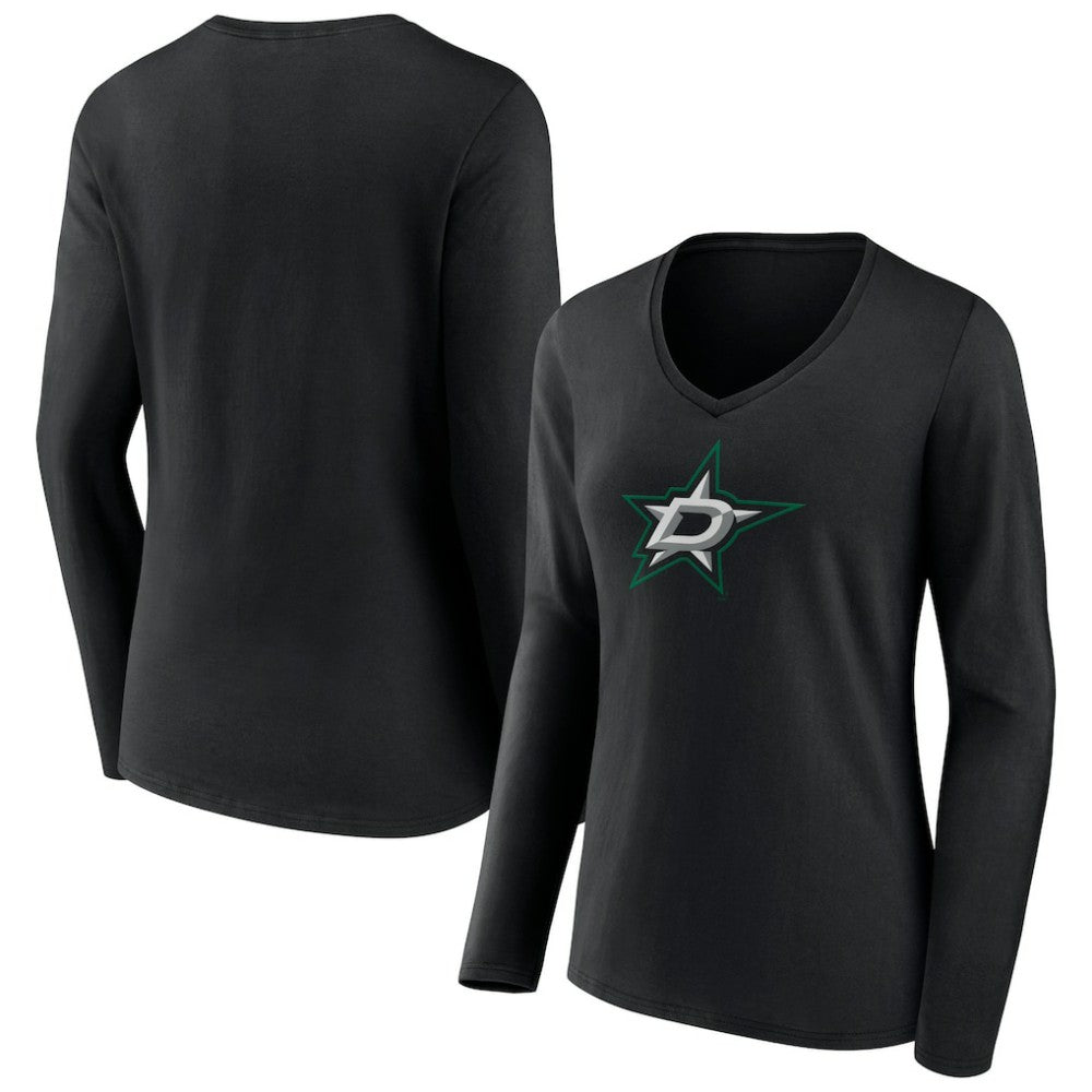 Dallas Stars Women's Primary Team Logo Long Sleeve V-Neck T-Shirt Discount