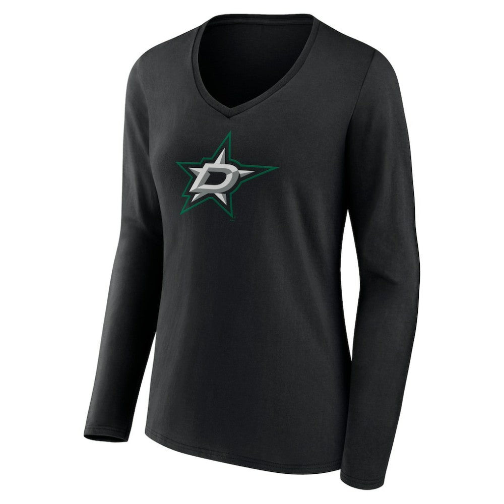 Dallas Stars Women's Primary Team Logo Long Sleeve V-Neck T-Shirt Discount