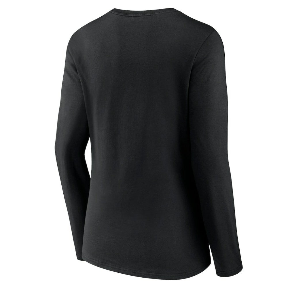 New Jersey Devils Women's Primary Team Logo Long Sleeve V-Neck T-Shirt Outlet