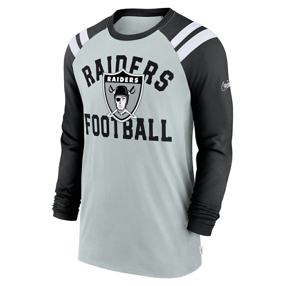 Las Vegas Raiders Nike Classic Arc Raglan Tri-Blend Long Sleeve T-Shirt