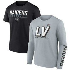 Las Vegas Raiders Fanatics Two-Pack T-Shirt Combo Set
