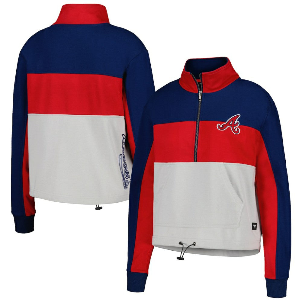 Atlanta Braves The Wild Collective Women's Color Block Half-Zip Jacket | MLB Shop