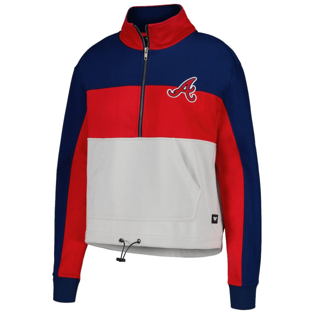 Atlanta Braves The Wild Collective Women's Color Block Half-Zip Jacket | MLB Shop