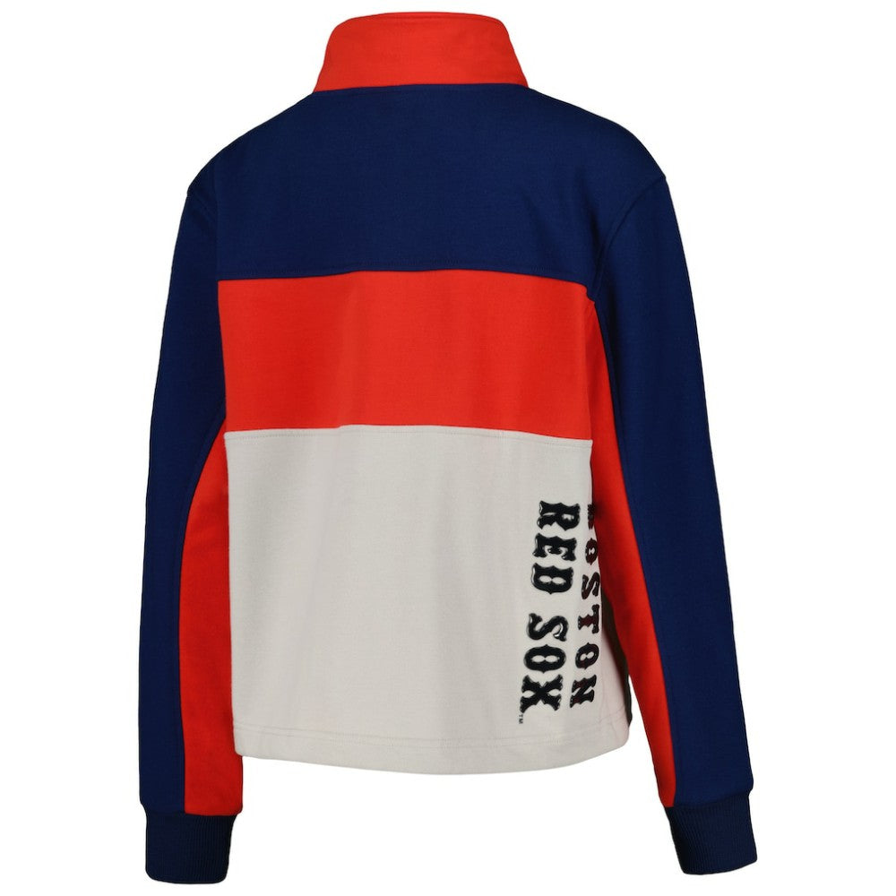 Boston Red Sox The Wild Collective Women's Color Block Half-Zip Jacket | MLB Outlet