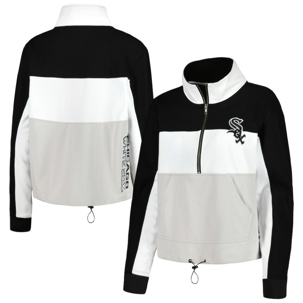 Chicago White Sox The Wild Collective Women's Color Block Half-Zip Jacket | MLB New