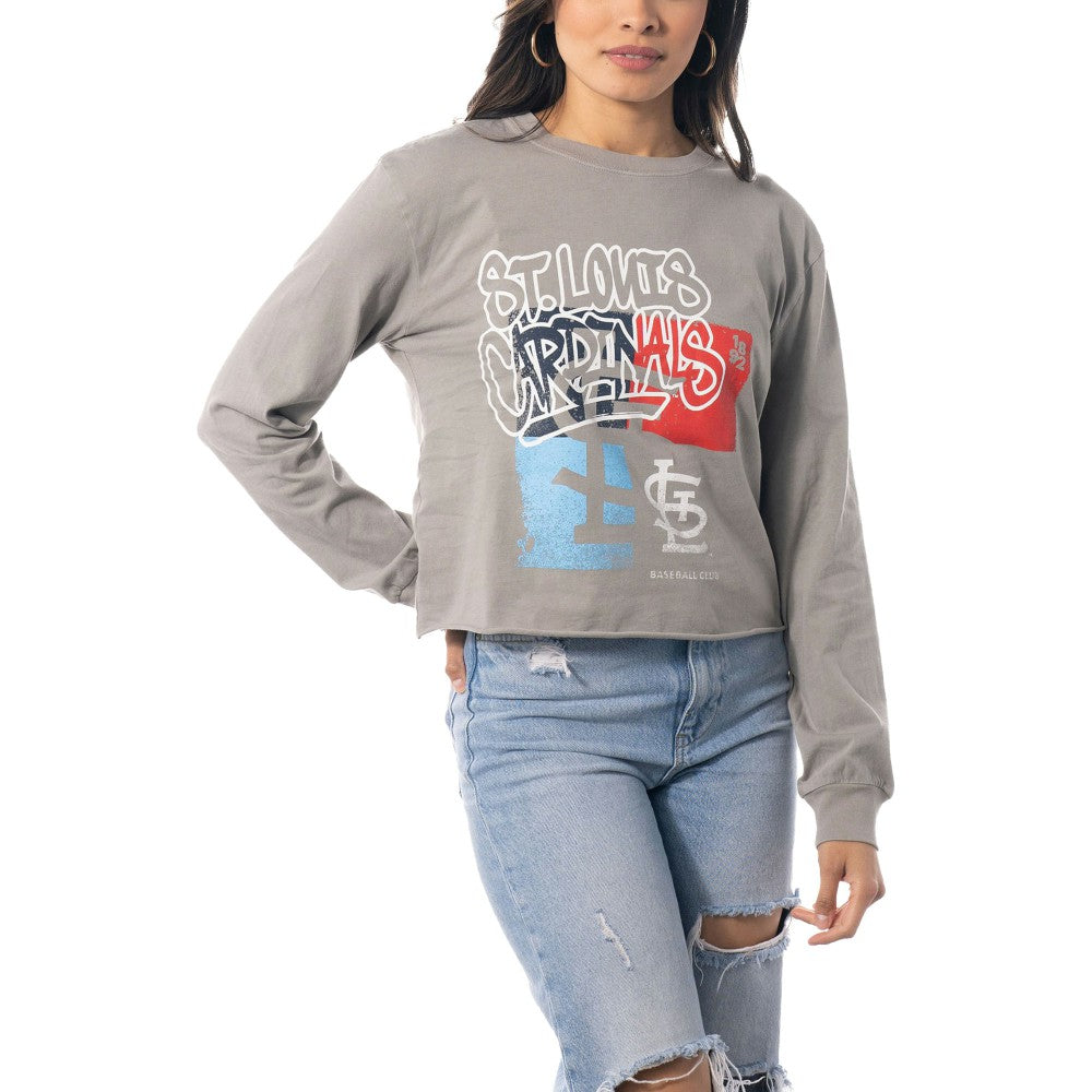 St. Louis Cardinals The Wild Collective Women's Cropped Long Sleeve T-Shirt | MLB On Sale