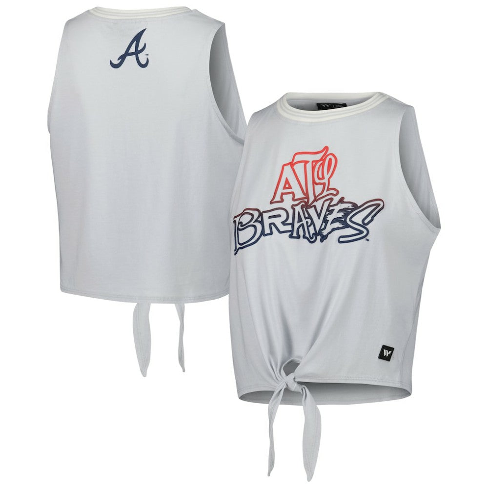 Atlanta Braves The Wild Collective Women's Twisted Tie Front Tank Top | MLB Outlet