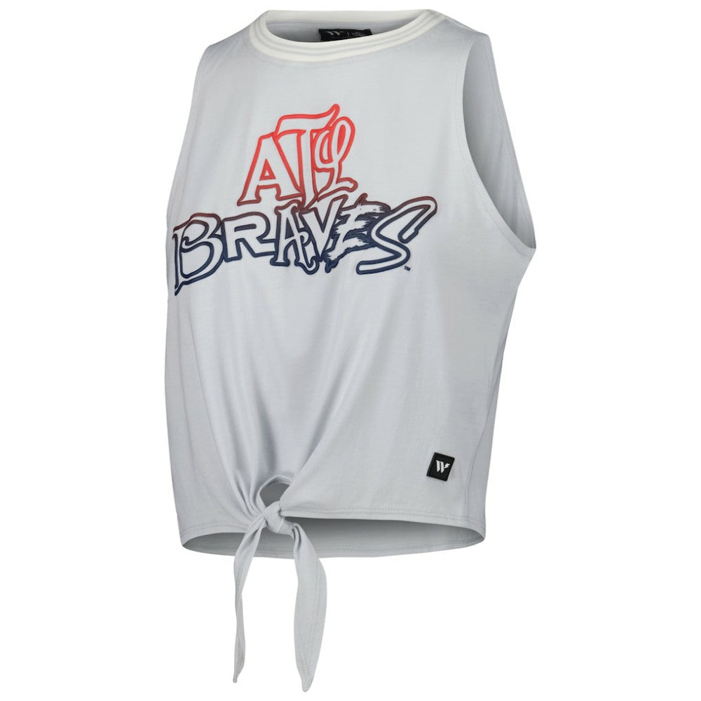 Atlanta Braves The Wild Collective Women's Twisted Tie Front Tank Top | MLB Outlet