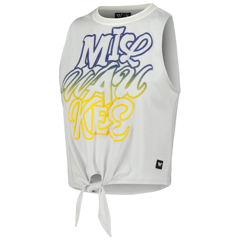 Milwaukee Brewers The Wild Collective Women's Twisted Tie Front Tank Top | MLB Shop