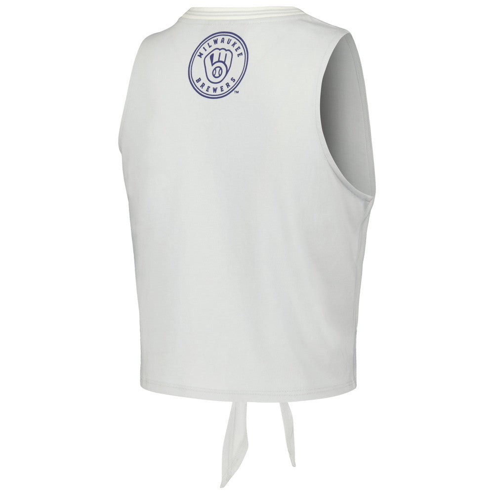 Milwaukee Brewers The Wild Collective Women's Twisted Tie Front Tank Top | MLB Shop