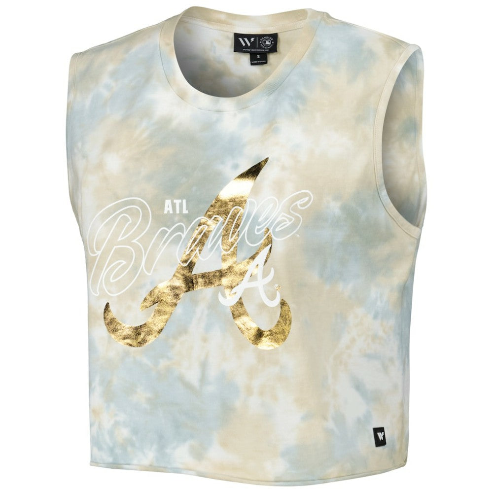 Atlanta Braves The Wild Collective Women's Washed Muscle Tank Top | MLB Outlet
