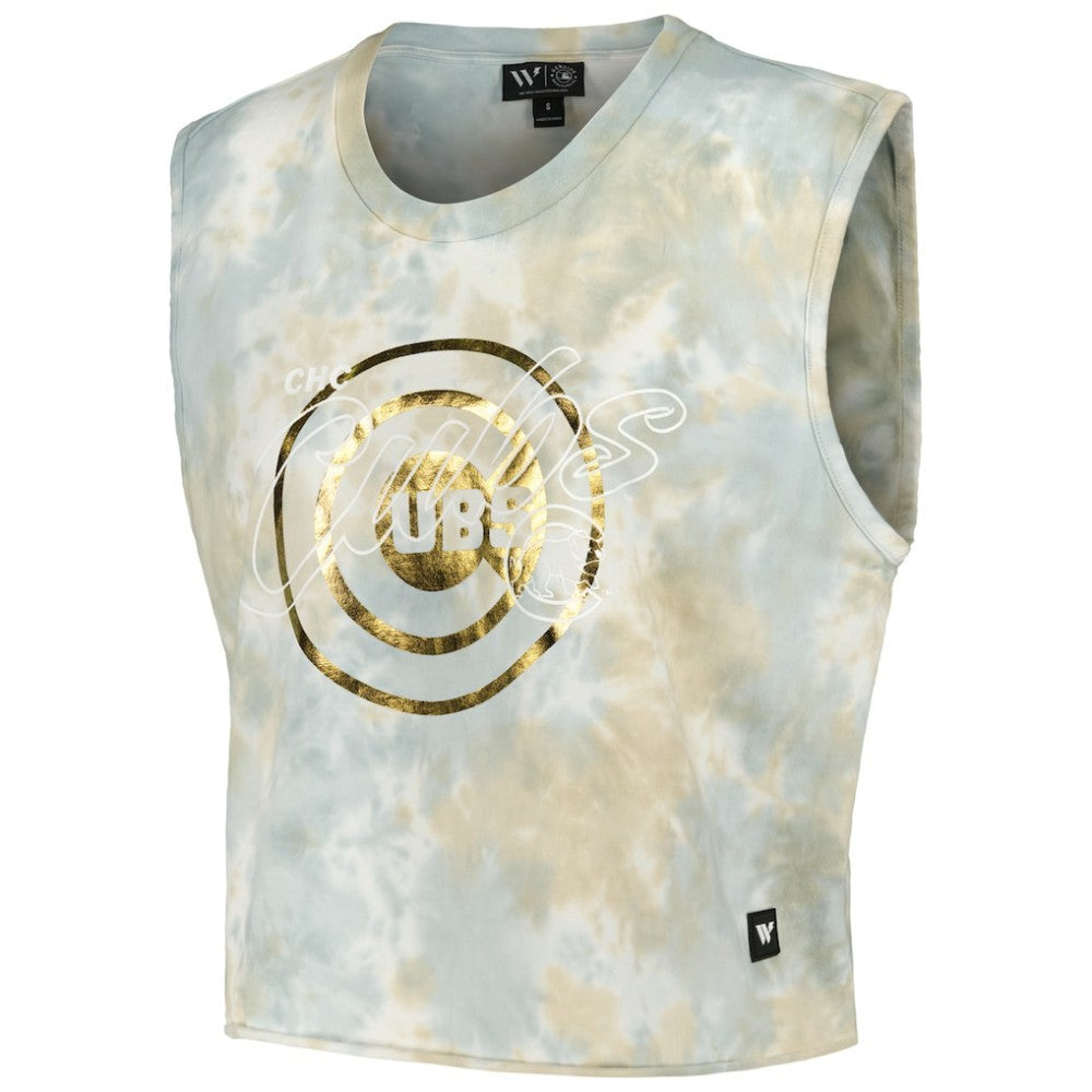 Chicago Cubs The Wild Collective Women's Washed Muscle Tank Top | MLB Near me