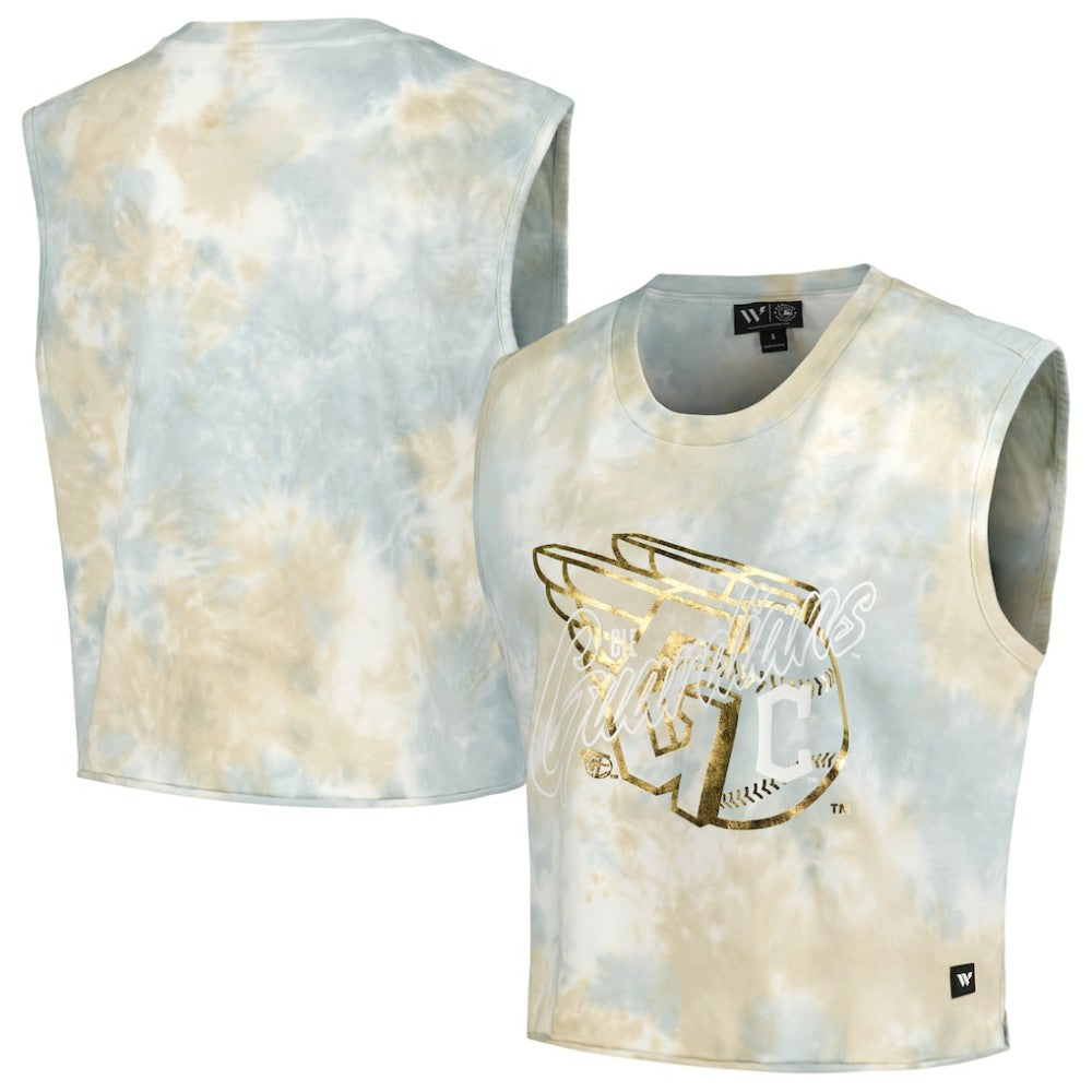 Cleveland Guardians The Wild Collective Women's Washed Muscle Tank Top | MLB Near me