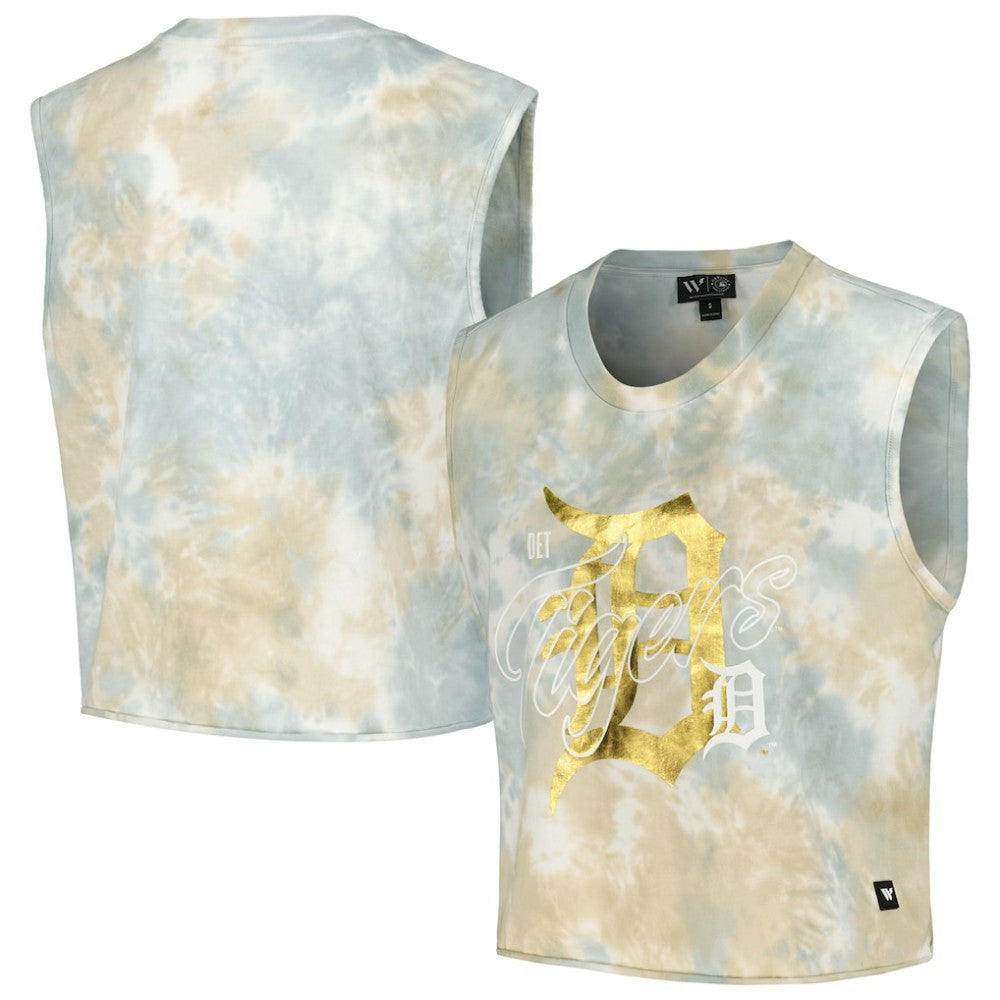 Detroit Tigers The Wild Collective Women's Washed Muscle Tank Top | MLB Discount