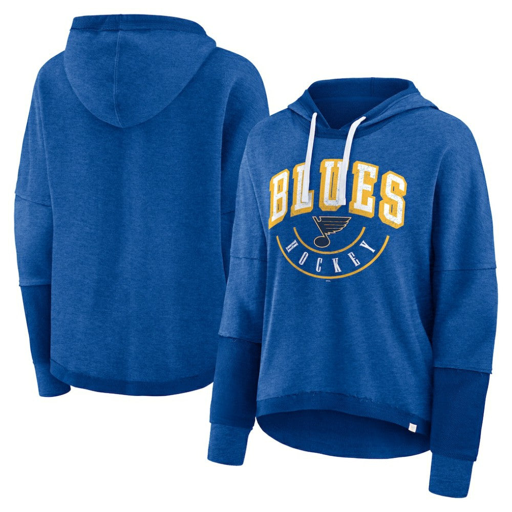 St. Louis Blues Fanatics Women's Lux Lounge Helmet Arch Pullover Hoodie Outlet