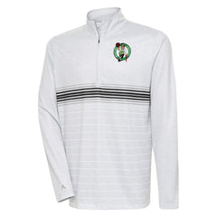 Boston Celtics Antigua Bullseye Quarter-Zip Pullover Top New