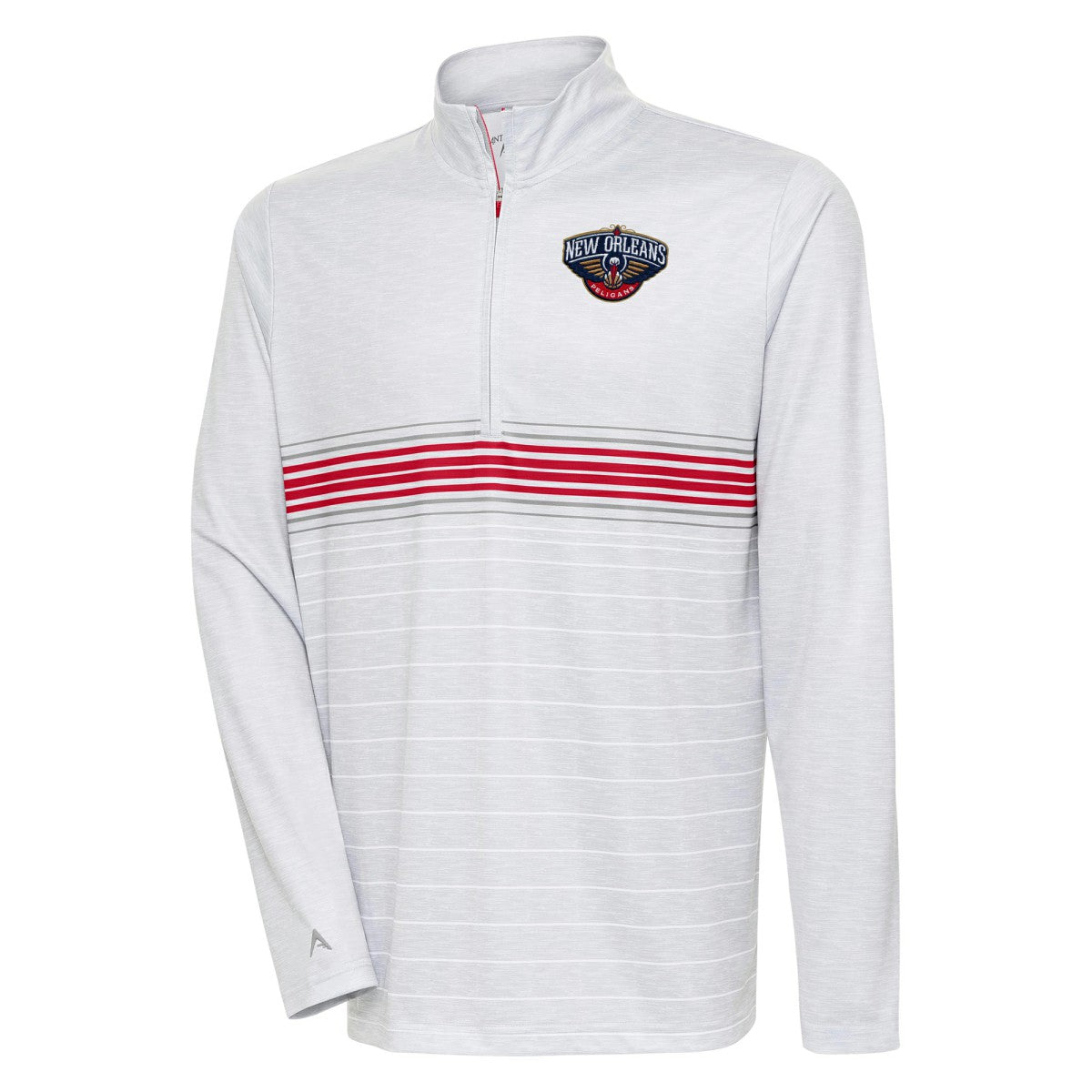 New Orleans Pelicans Antigua Bullseye Quarter-Zip Pullover Top On Sale