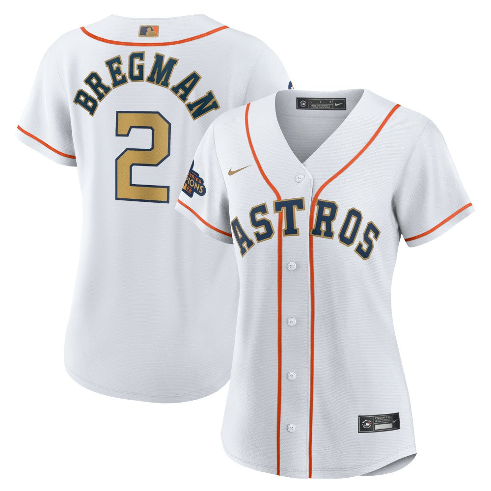 Alex Bregman Houston Astros Nike Women's 2023 Gold Collection Replica Player Jersey | MLB On Sale