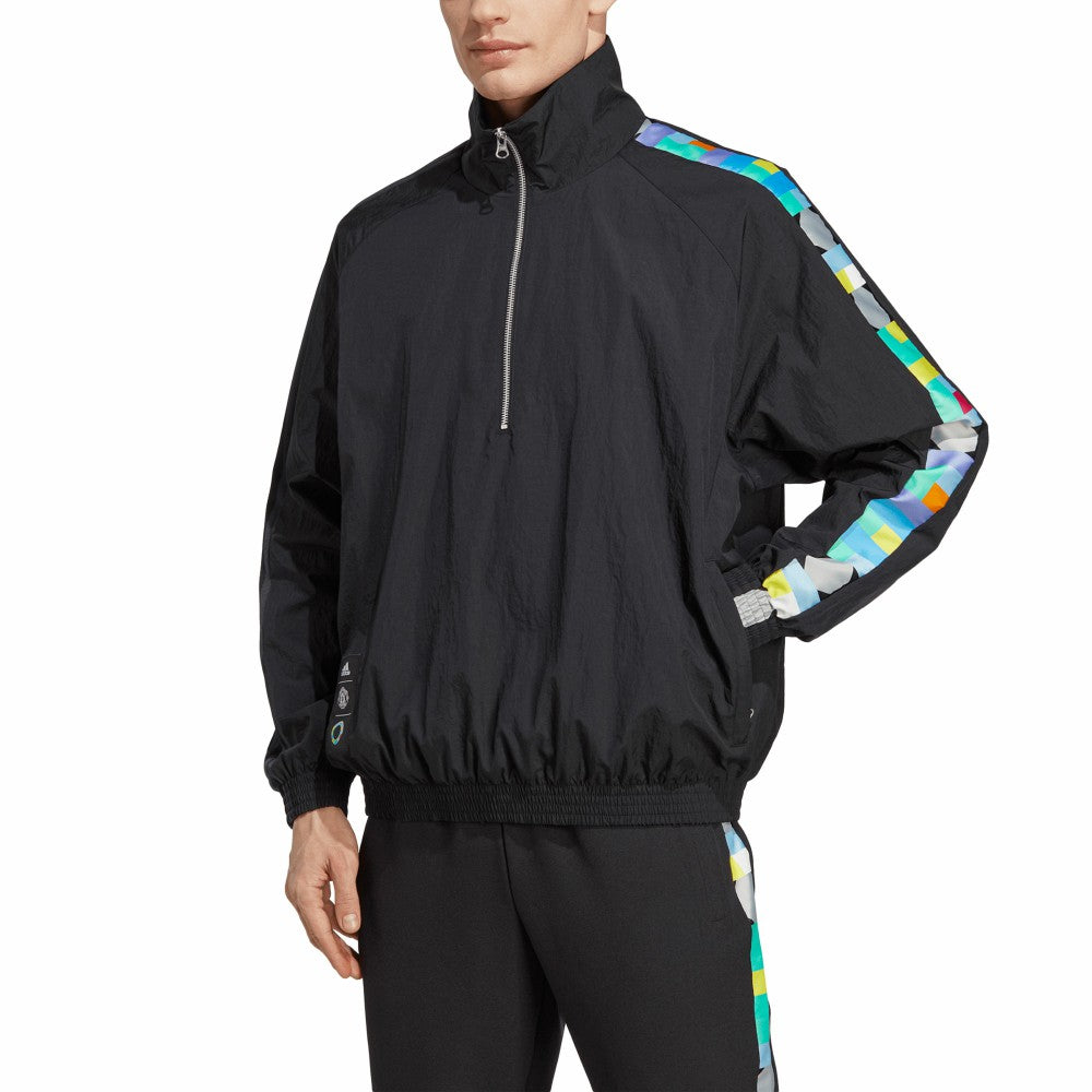 Peter Saville x Manchester United Half-Zip Pullover Jacket – Black - Adidas