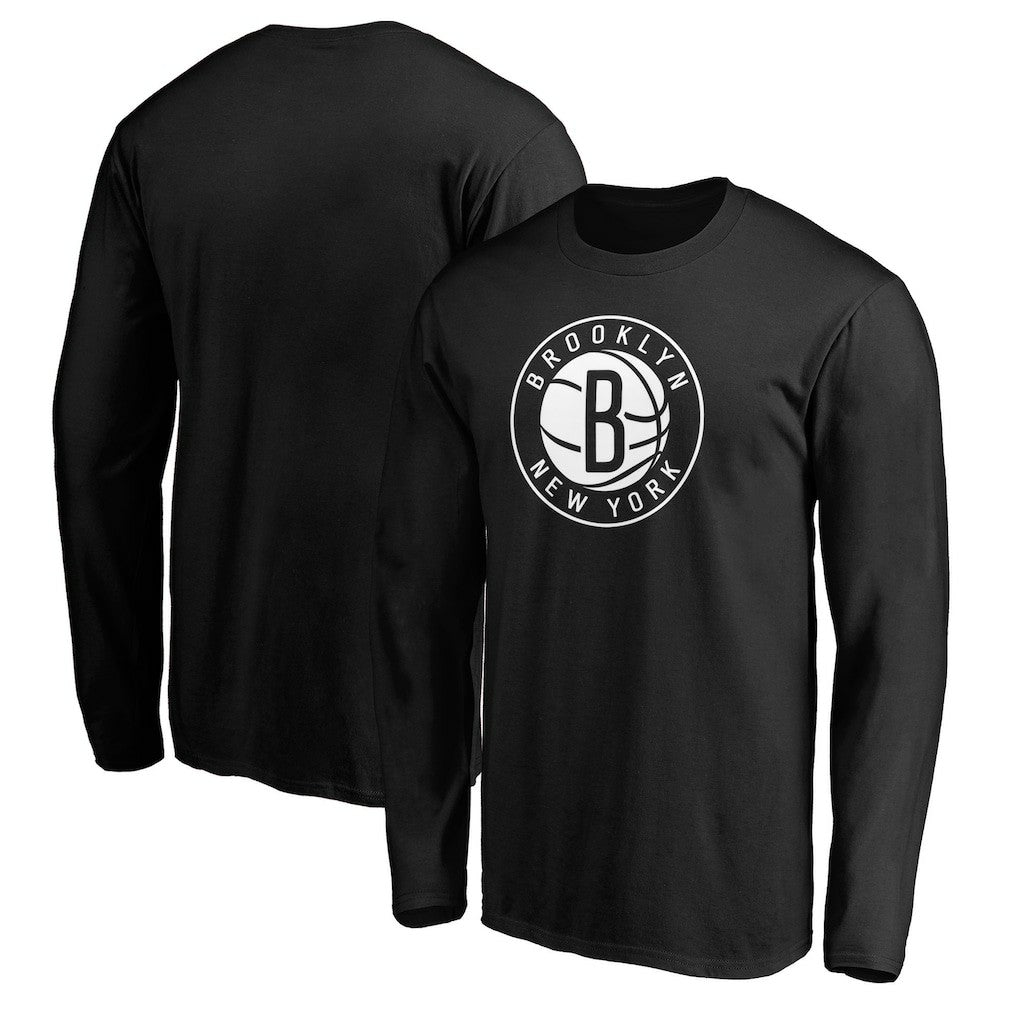 Brooklyn Nets Primary Team Logo Long Sleeve T-Shirt New