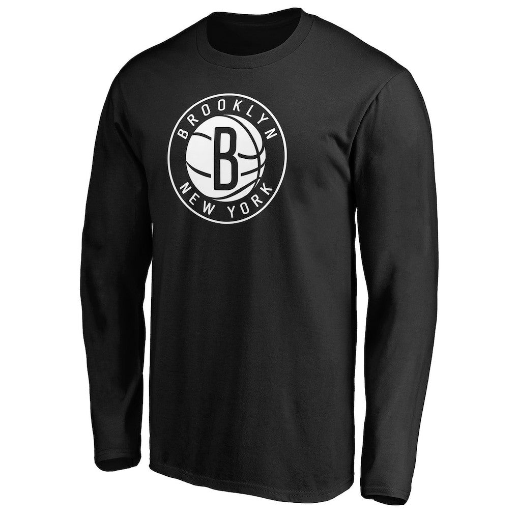 Brooklyn Nets Primary Team Logo Long Sleeve T-Shirt New