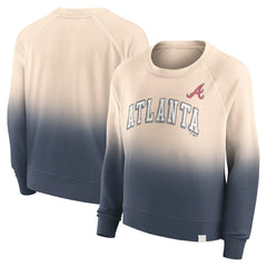 Atlanta Braves Fanatics Women's Luxe Lounge Arch Raglan Pullover Sweatshirt | MLB Discount