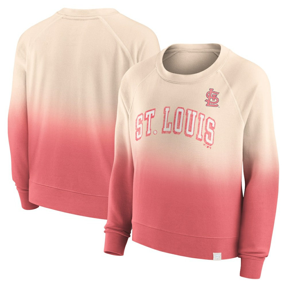 St. Louis Cardinals Fanatics Women's Luxe Lounge Arch Raglan Pullover Sweatshirt | MLB New