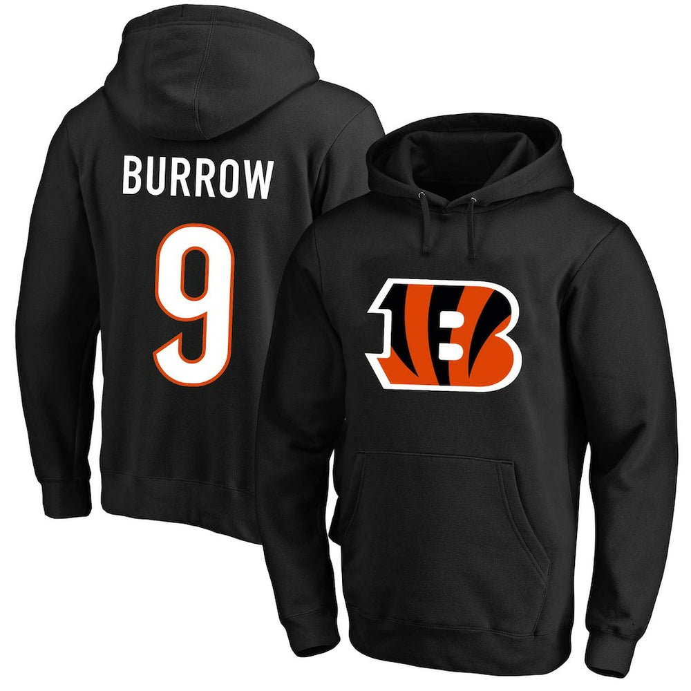 Cincinnati Bengals Fanatics Joe Burrow  Big & Tall Fleece Name & Number Pullover Hoodie