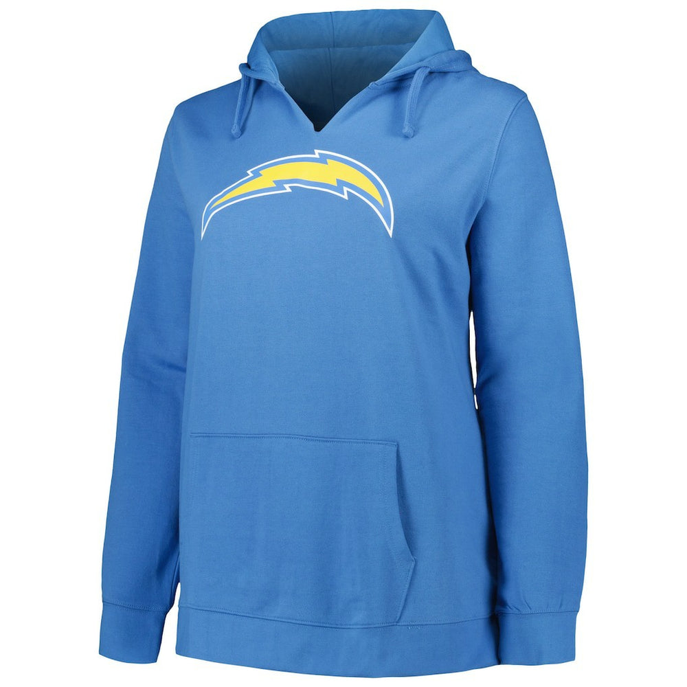 Los Angeles Chargers  Justin Herbert  Profile Women's Plus Size Player Name & Number Pullover Hoodie
