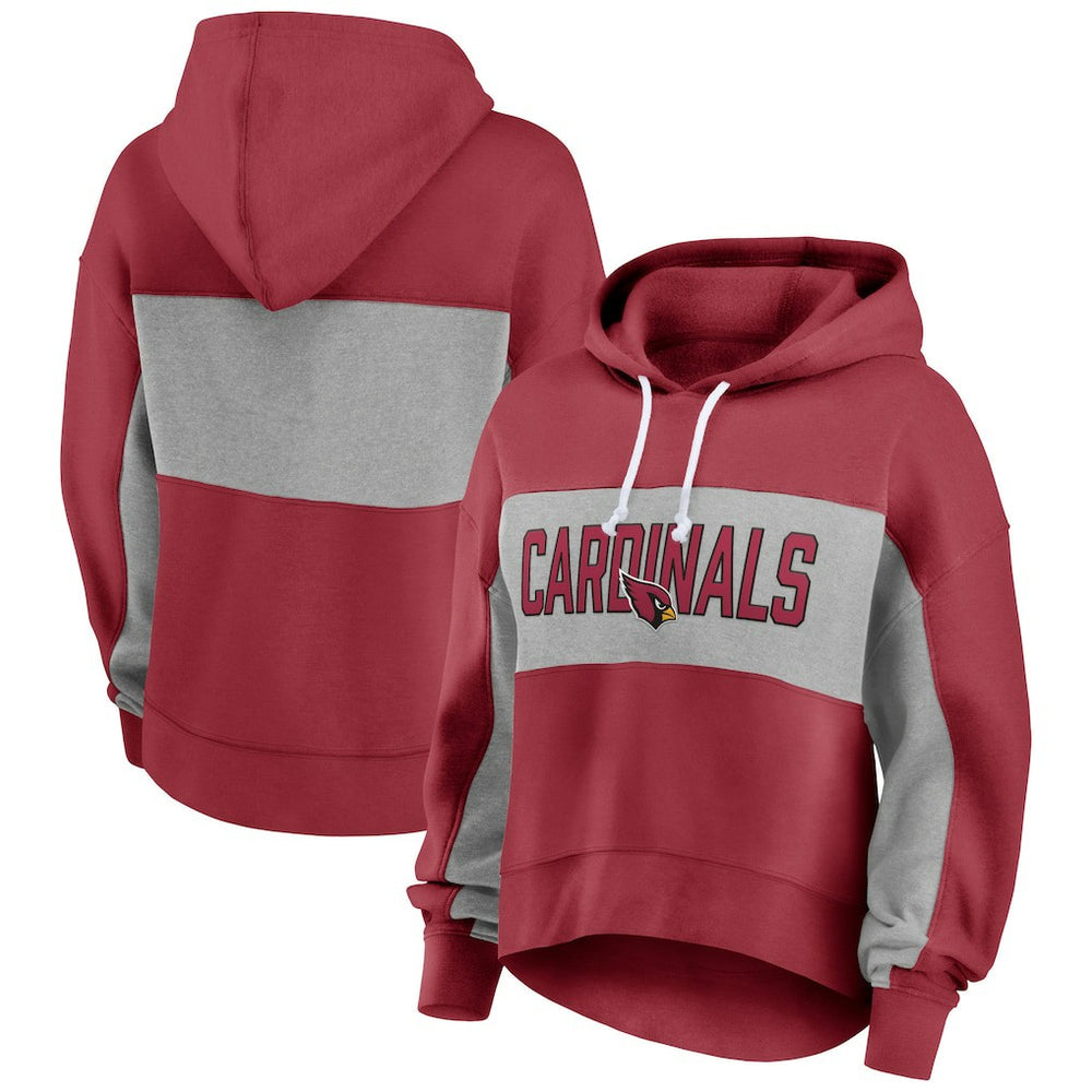 Arizona Cardinals Fanatics Women's Filled Stat Sheet Lighweight Modest Crop Hoodie