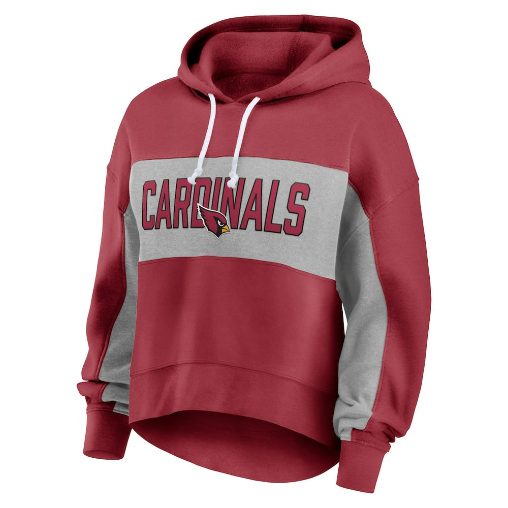 Arizona Cardinals Fanatics Women's Filled Stat Sheet Lighweight Modest Crop Hoodie