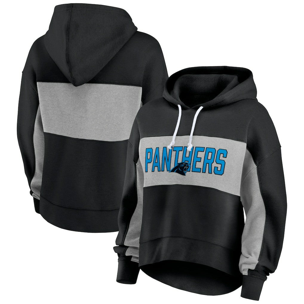 Carolina Panthers Fanatics Women's Filled Stat Sheet Lighweight Modest Crop Hoodie