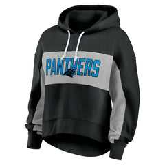 Carolina Panthers Fanatics Women's Filled Stat Sheet Lighweight Modest Crop Hoodie