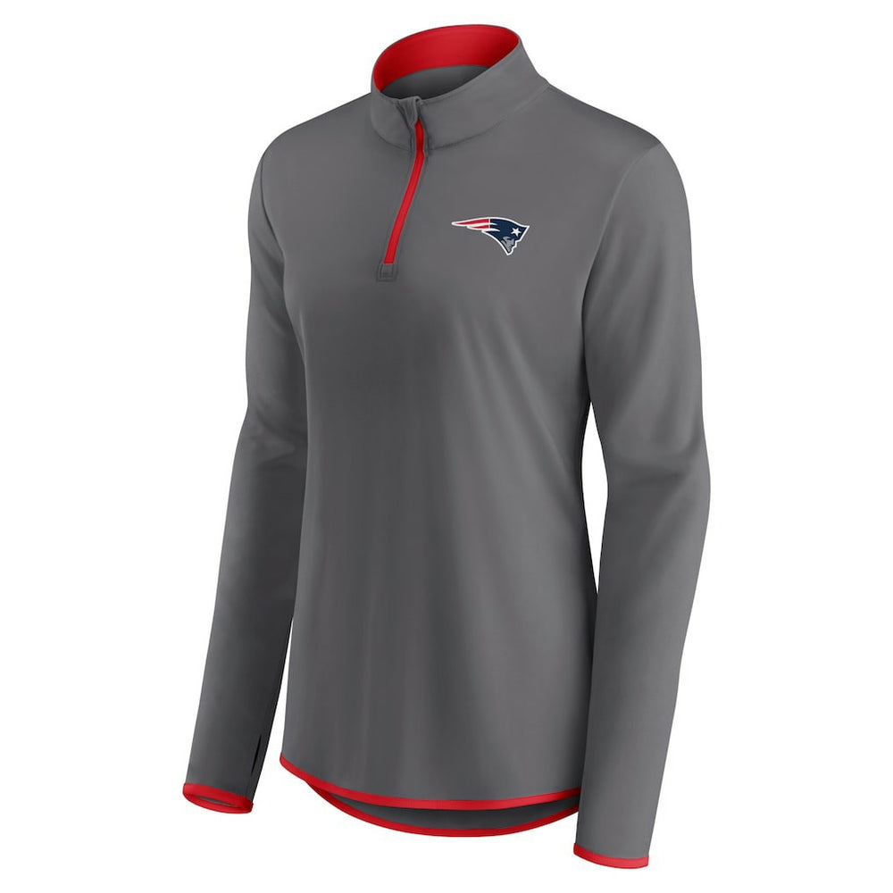 New England Patriots  Women's Adult Corner Long Sleeve 1/4 Zip Top
