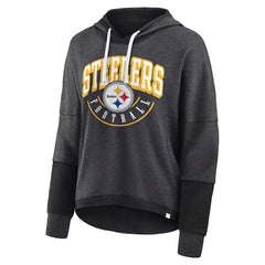 Pittsburgh Steelers Fanatics Women's Lightewight Modest Crop Lounge Helmet Arch Pullover Hoodie