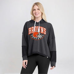 Cleveland Browns Fanatics Women's Lightewight Modest Crop Lounge Helmet Arch Pullover Hoodie