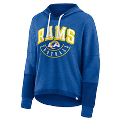 Los Angeles Rams Fanatics Women's Lightewight Modest Crop Lounge Helmet Arch Pullover Hoodie