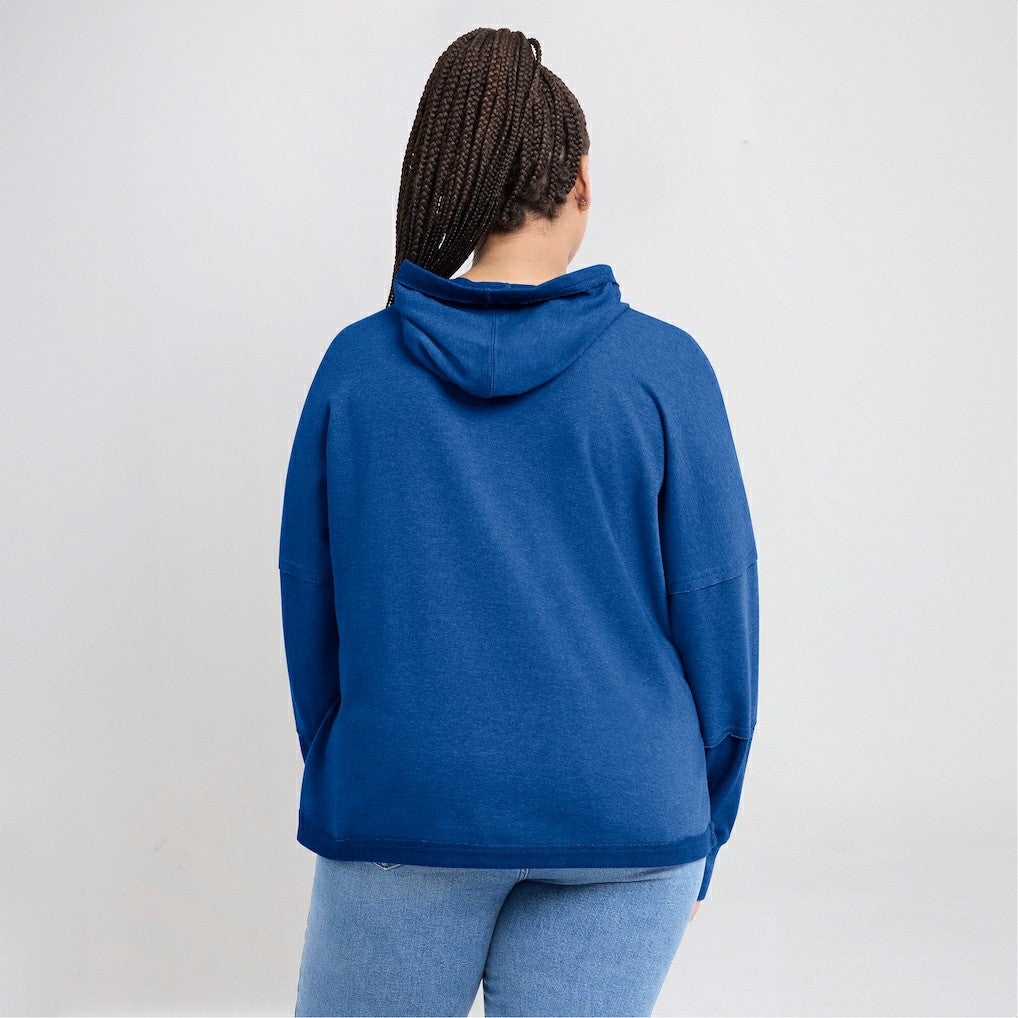 Los Angeles Rams Fanatics Women's Lightewight Modest Crop Lounge Helmet Arch Pullover Hoodie